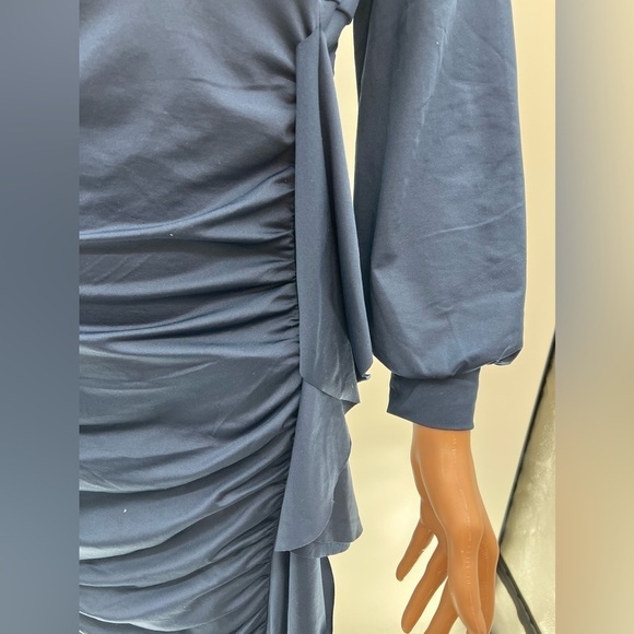 Midnight Blue Rouched Dress (NWOT) M - Picture 4 of 10